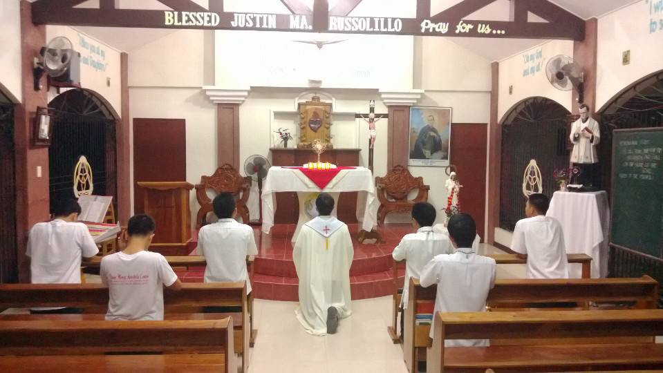 Eucharistic adoration at SDV Maasin, Leyte, Philippines